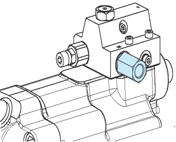 LKW-Hydrauli Zubehör für Verstellpumpen L/S-Adapter mit Schutzfilter von Hydro-Leduc, zeichnung