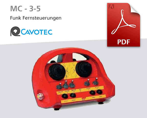 Fernsteuerungen MC-3-5 von Cavotec, Katalog-Deckblatt