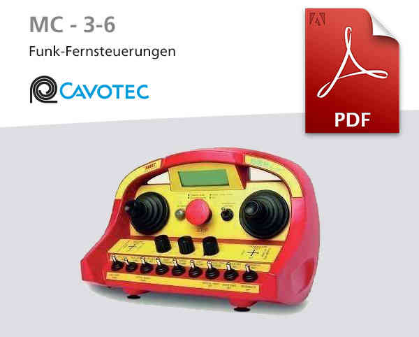 Fernsteuerungen MC-3-6 von Cavotec, Katalog-Deckblatt