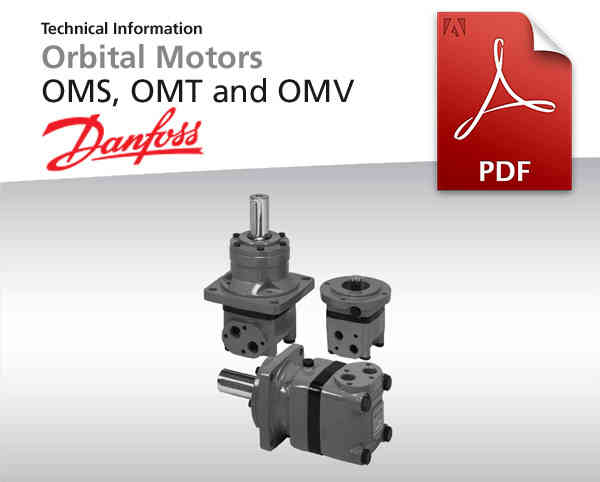 Orbitalmotoren Baureihe OMS, OMT, OMV von Danfoss Power Solutions, Katalog-Deckblatt