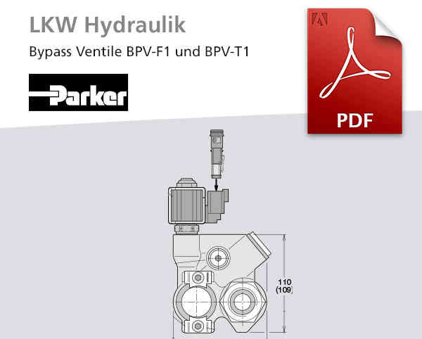 LKW-Hydraulik Bypass Ventile für T1 und F1 Parker, Katalog-Deckblatt