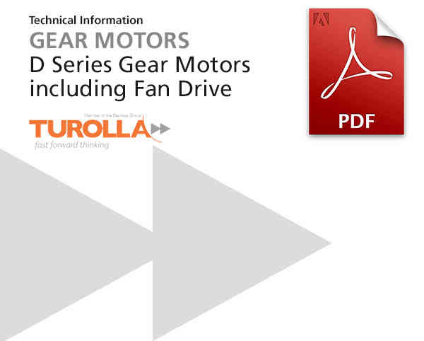 Zahnradmotoren Baureihe D-Fan-Drive von Turolla, Pdf-Dokument zum Download