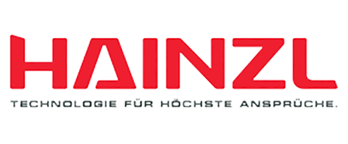 Hainzl Logo, rot schwarz, Systemanbieter in der Hydraulik & Antriebstechnik